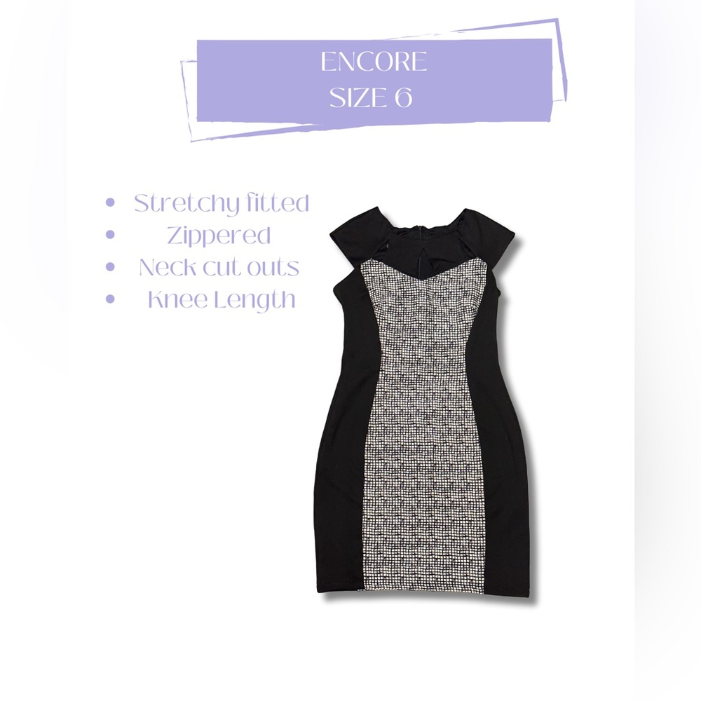 Encore Fitted Office Dress Size 6